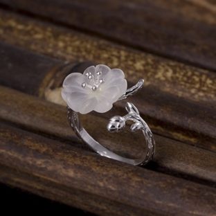サンカヨウのリング  水晶 SILVER フリーサイズ 0215