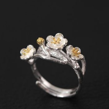 梅の花のリング　SILVER　0292