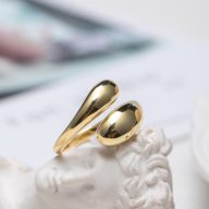 オープンリング　しずく型　SILVER　0440