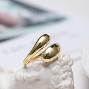 オープンリング　しずく型　SILVER　0440