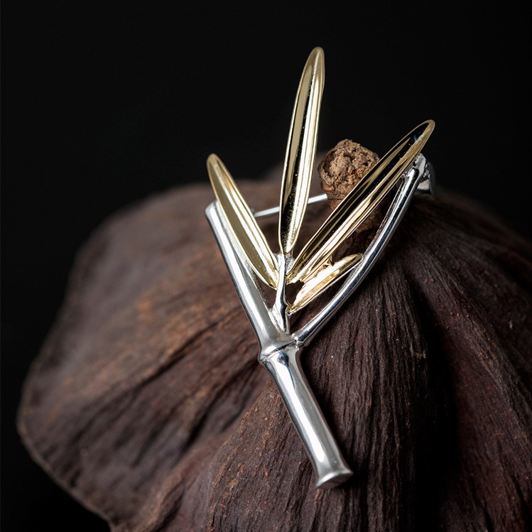 竹のブローチ SILVER  0745