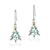 クリスマス限定　クリスマスツリーのピアス　シルバ925　　0001