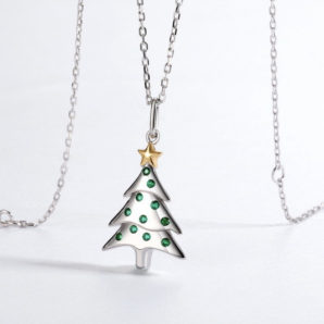 クリスマス限定　クリスマスツリー ペンダント　シルバー92５　0002