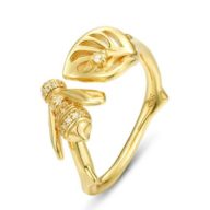 蜜蜂と葉っぱのリング SILVER  0171