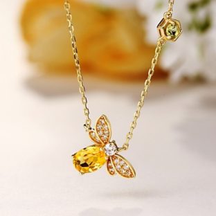 蜜蜂のペンダント シトリン 11月誕生石 SILVER 0176