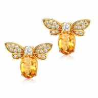 蜜蜂のピアス シトリン 11月誕生石 SILVER 0177