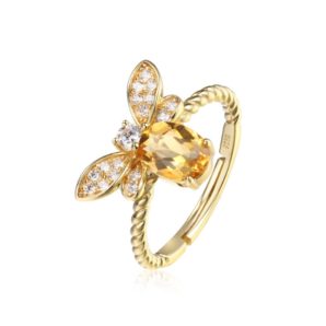 蜜蜂のリング　シトリン 11月誕生石　SILVER　0179