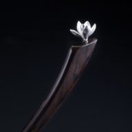 ハクモクレンのかんざし　白木蓮　SILVER　黒檀　K003