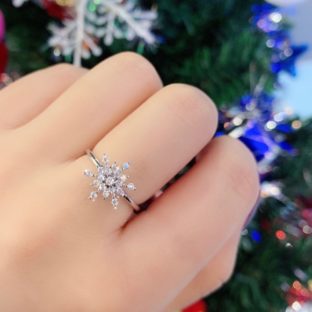 雪の結晶のリング クリスマス SILVER 0764