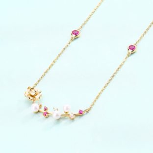 花のペンダント パール スピネル シルバー 0336
