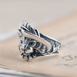 カウボーイのリング カウ猫 シルバー R017