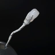 ハクモクレンのかんざし　ネフライト　白木蓮　シルバー K002