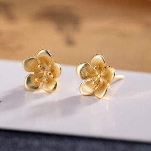 花のピアス はな シルバー P018