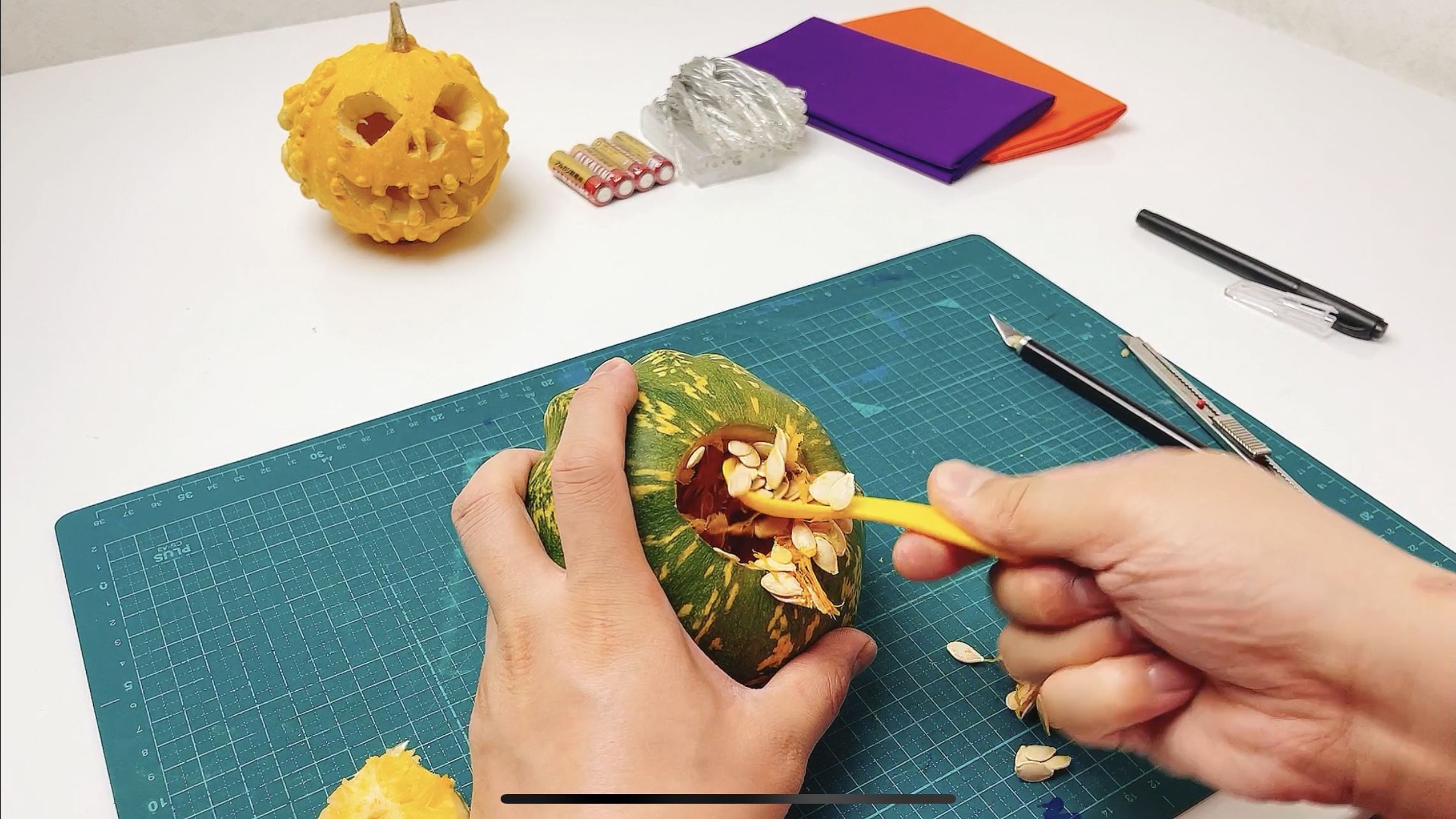 かぼちゃランタンの作り方