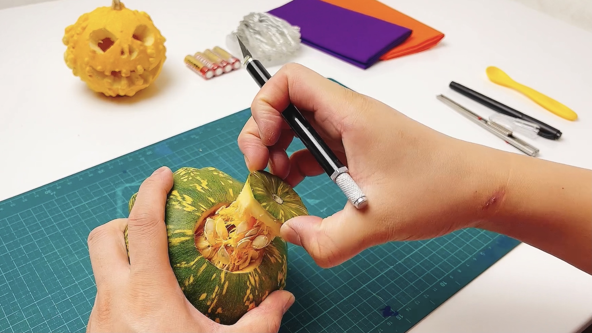 かぼちゃランタンの作り方