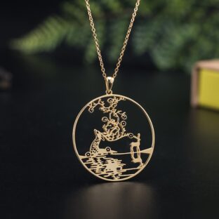 鹿のペンダント　しか　シルバー N010