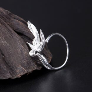 蘭のリング　ラン　花　シルバー　R067