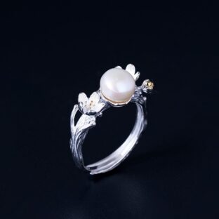 梅の花のリング うめ はな パール シルバー R072