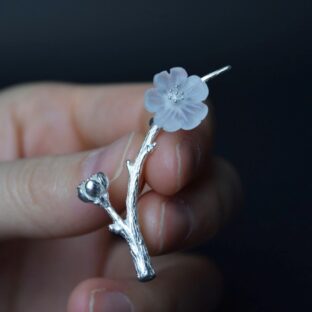 サンカヨウのブローチ 水晶 SILVER 0230