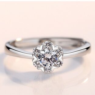 雪の結晶のリング クリスマス 冬 プレゼント 自分にご褒美 Y004