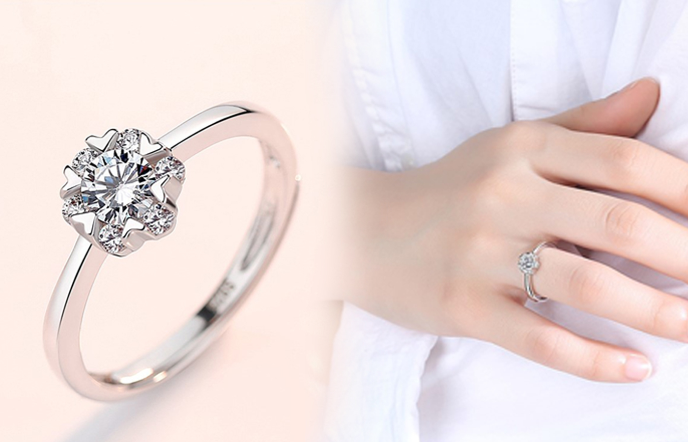 新作 雪の結晶のリング