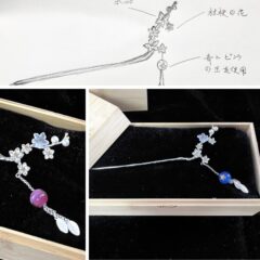 【ジュエリーオーダーメイド】桔梗花の簪の制作依頼
