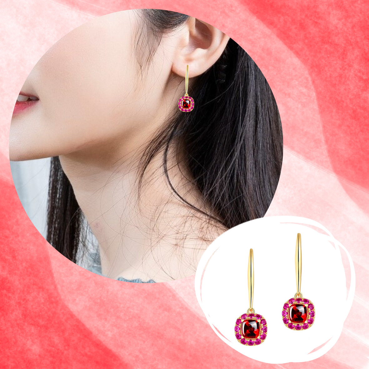 ルビーのピアス