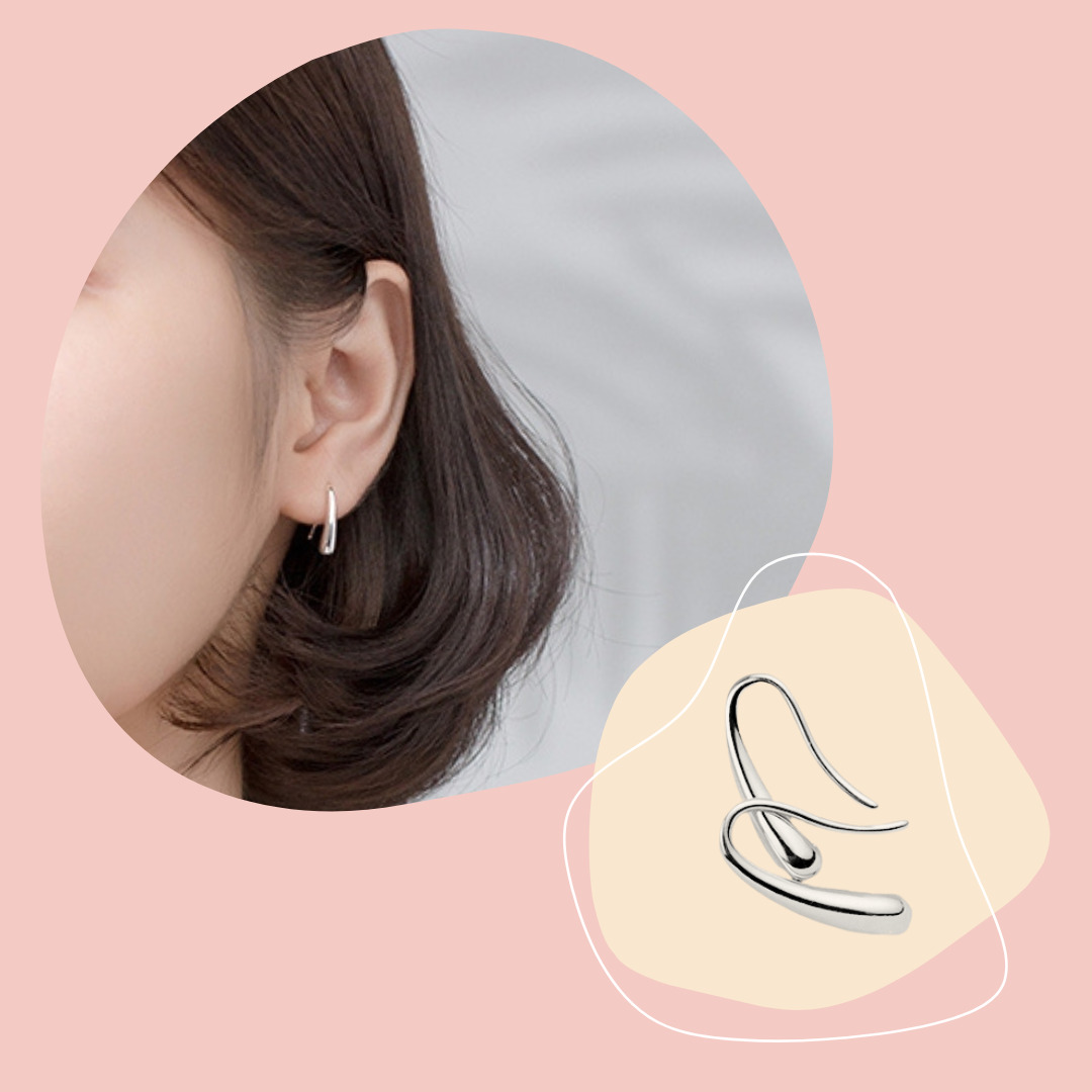 上品なドロップ型ピアス