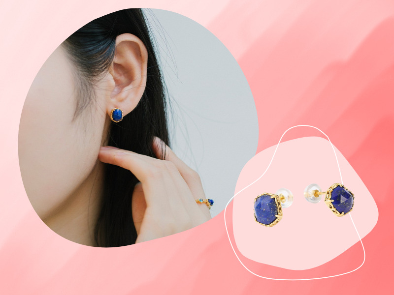 天然石使用したピアス