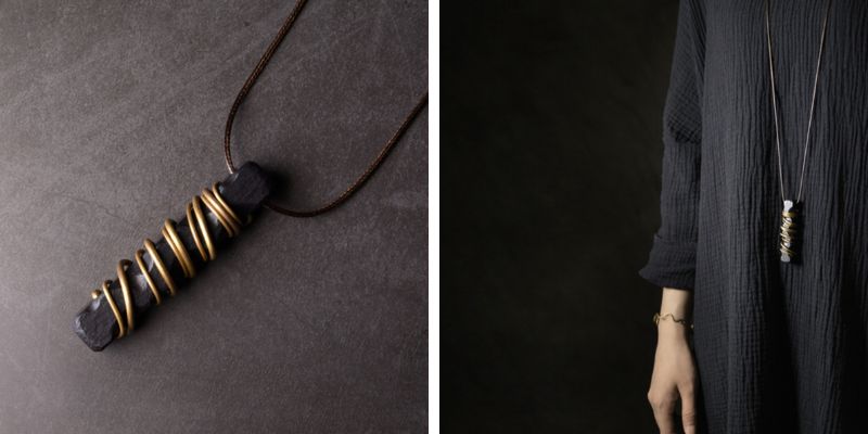 黒檀のペンダント