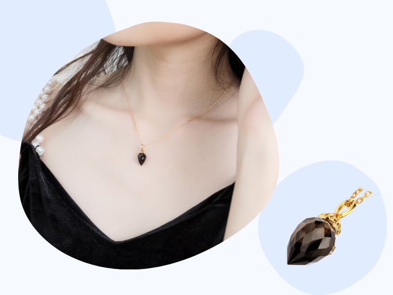 スモーキークォーツのペンダント　シルバー925　スモーキークォーツ 0149