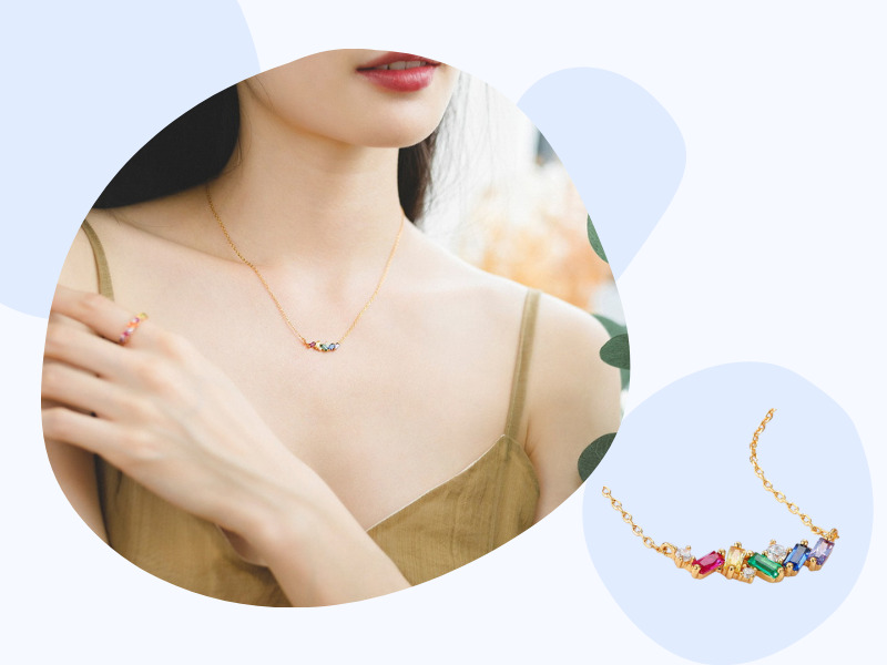 虹色のペンダント　グラデーション　プレゼント　自分にご褒美 R173