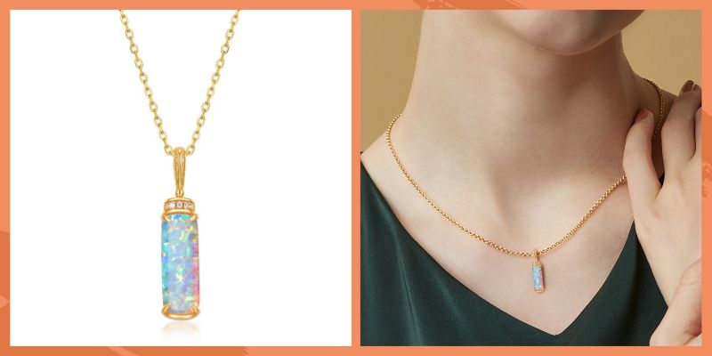 宝石のネックレスで大人っぽいスタイルに