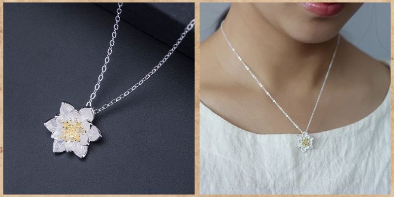 はすの花のネックレス