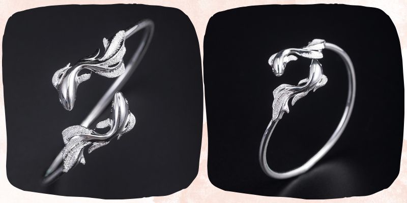 カジュアルなスタイルにぴったりな「金魚モチーフバングル」