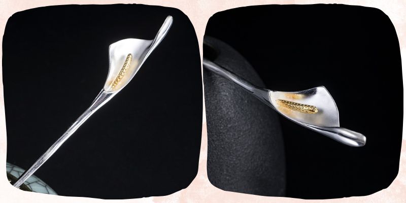 どんな髪型にも合わせやすい「オランダカイウのかんざし」