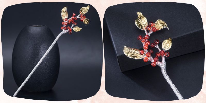 華やかなデザインが特徴の「柘榴のかんざし」