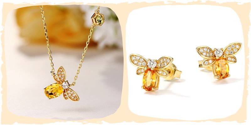 蜜蜂のペンダントとピアス