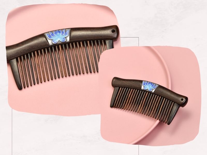 黒檀とシルバーが見事に調和した高級感のある櫛