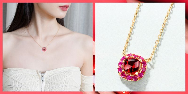 優雅なデザインのルビーネックレス