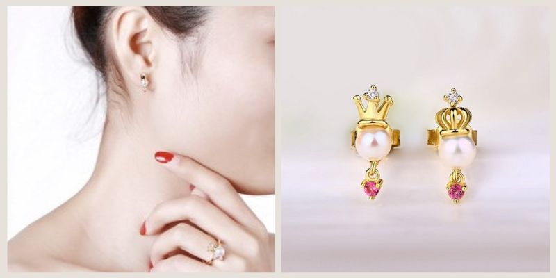 パールを使った華やかなピアス