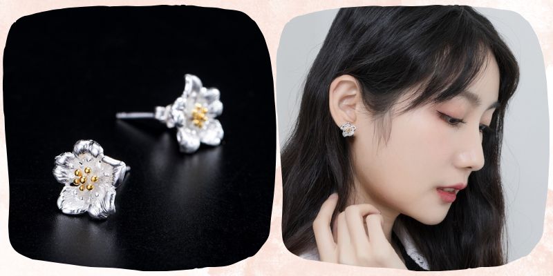 シンプルなデザインで、普段使いしやすい「梨の花のピアス」