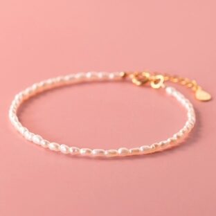 つけっぱなしできるベビーパールのアンクレット　A008