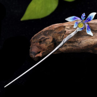蘭の花のかんざし 大切な人への贈り物にもおすすめ K047