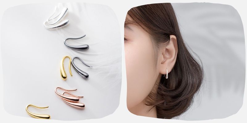 シンプルなデザインのピアス