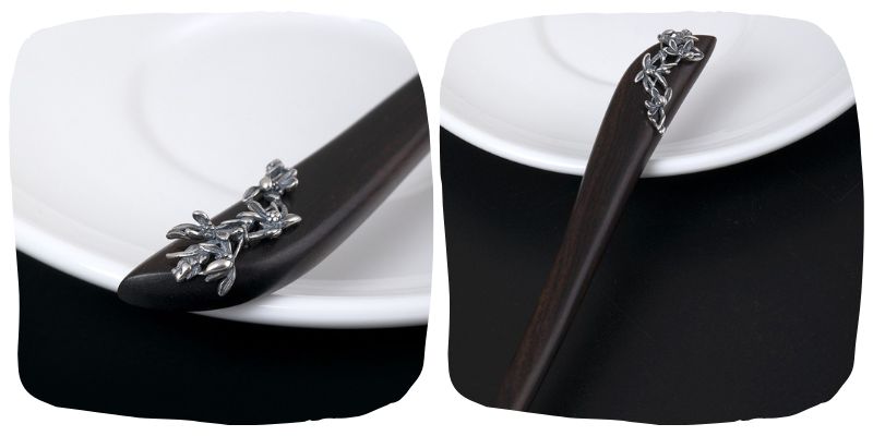 上品な黒檀のかんざし