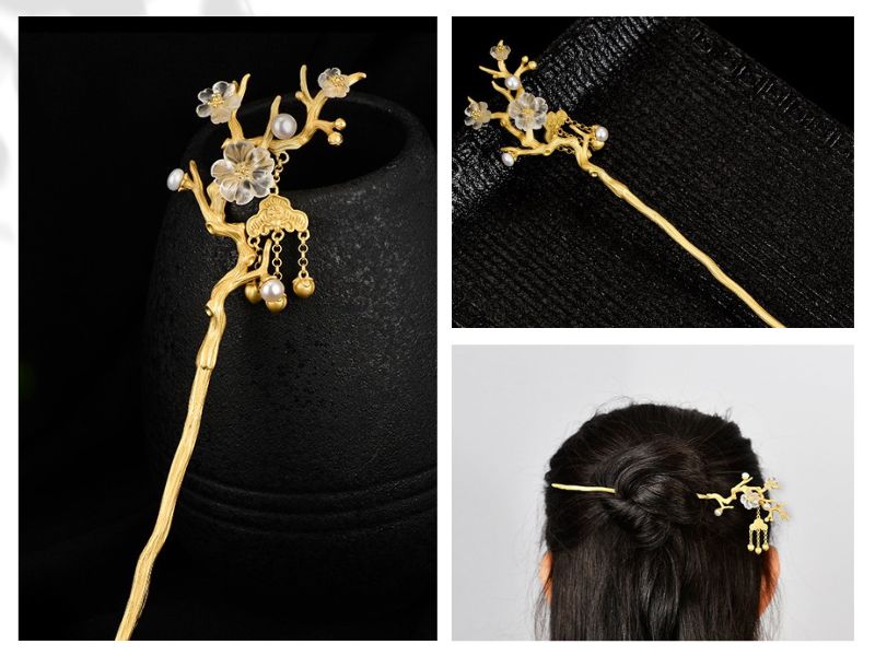 上品な梅の花のかんざし