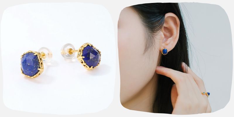 上品なカラーストーンのピアス