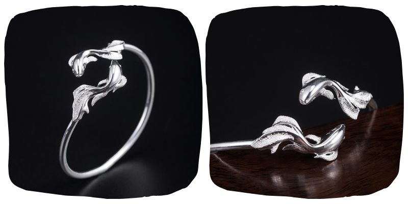 上品ななシルバーバングル