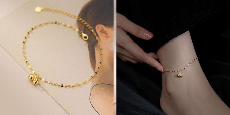 鈴の音色が響く、華やかで上品なアンクレット A012